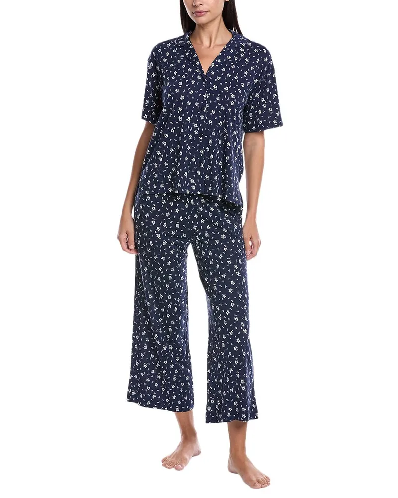 DKNY 2pc Top & Crop Pant Sleep Set Blue