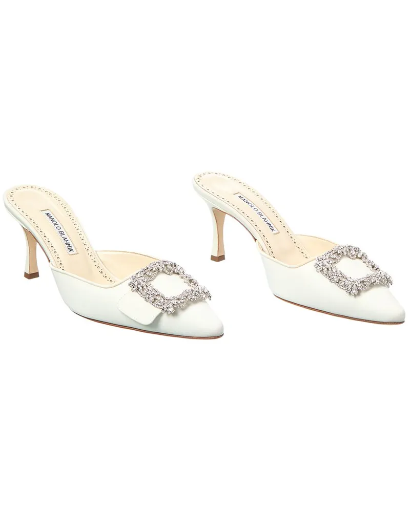 Manolo Blahnik Maysale Jewel 70 Satin Mule (Authentic Pre-Loved Nocolor