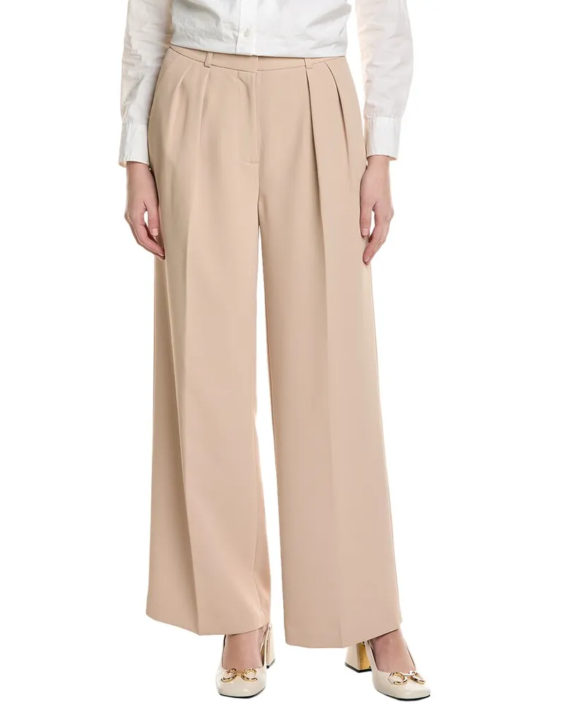 Kenneth Cole Pleated Wide Leg Pant Brown