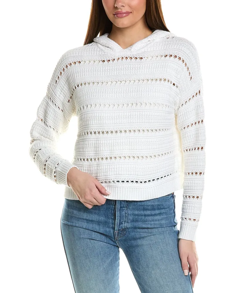 Autumn Cashmere Pointelle Hoodie White