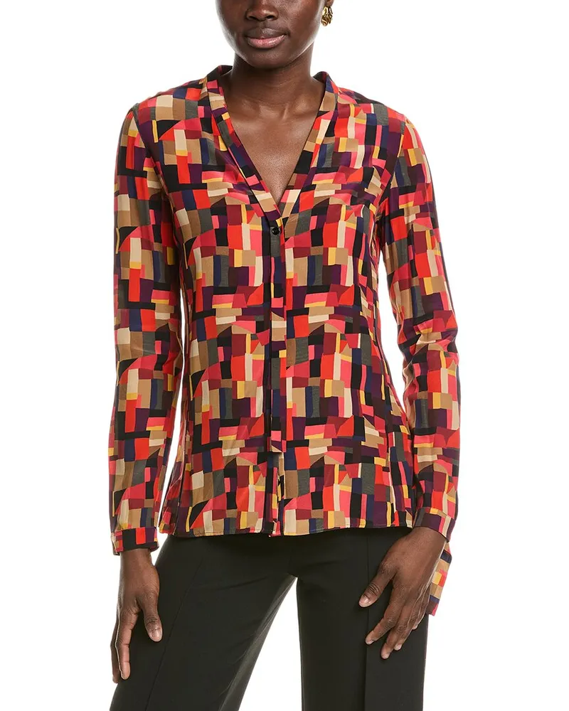 Akris Silk Blouse Red