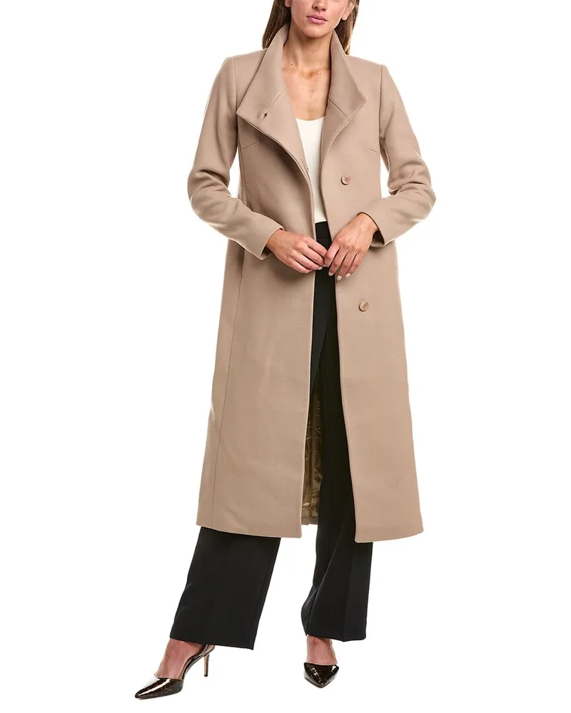 Reiss Nrd Mischa Wool-Blend Blend Long Length Coat Beige