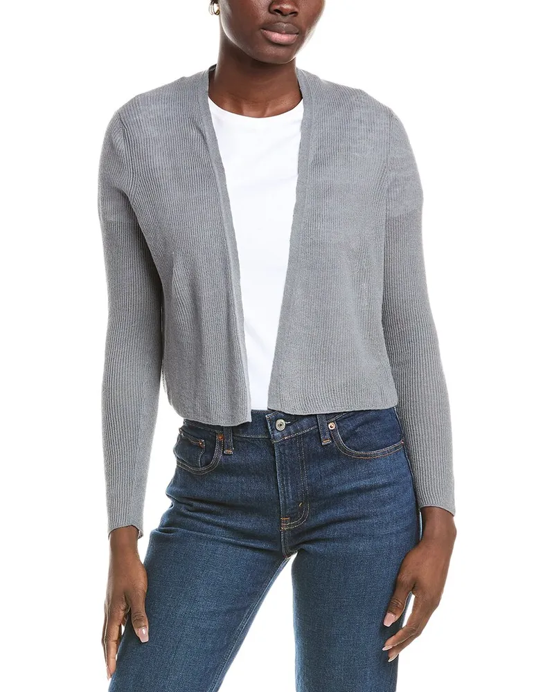 Eileen Fisher Petite Linen-Blend Cardigan Gray