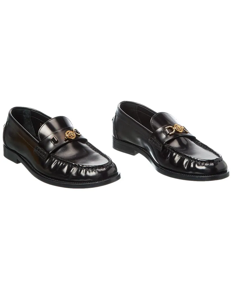 Versace Medusa Leather Loafer (Authentic Pre-Loved Black
