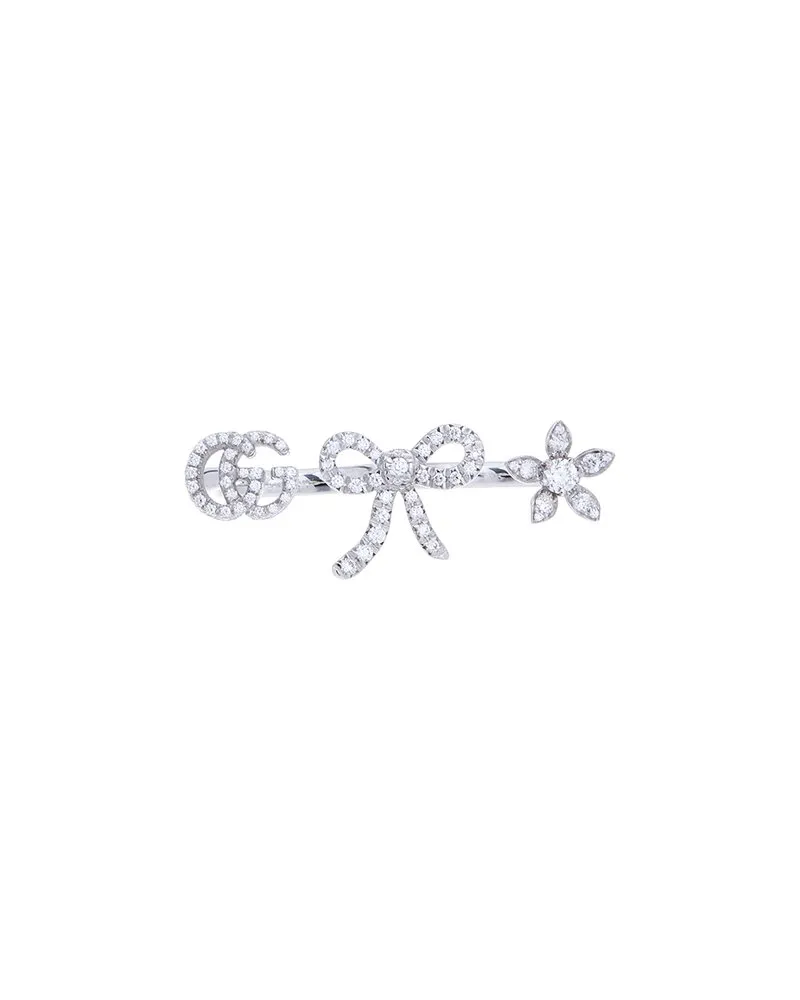Gucci Flora 18K 0.81 ct. tw. Diamond & White Diamond Ring Nocolor