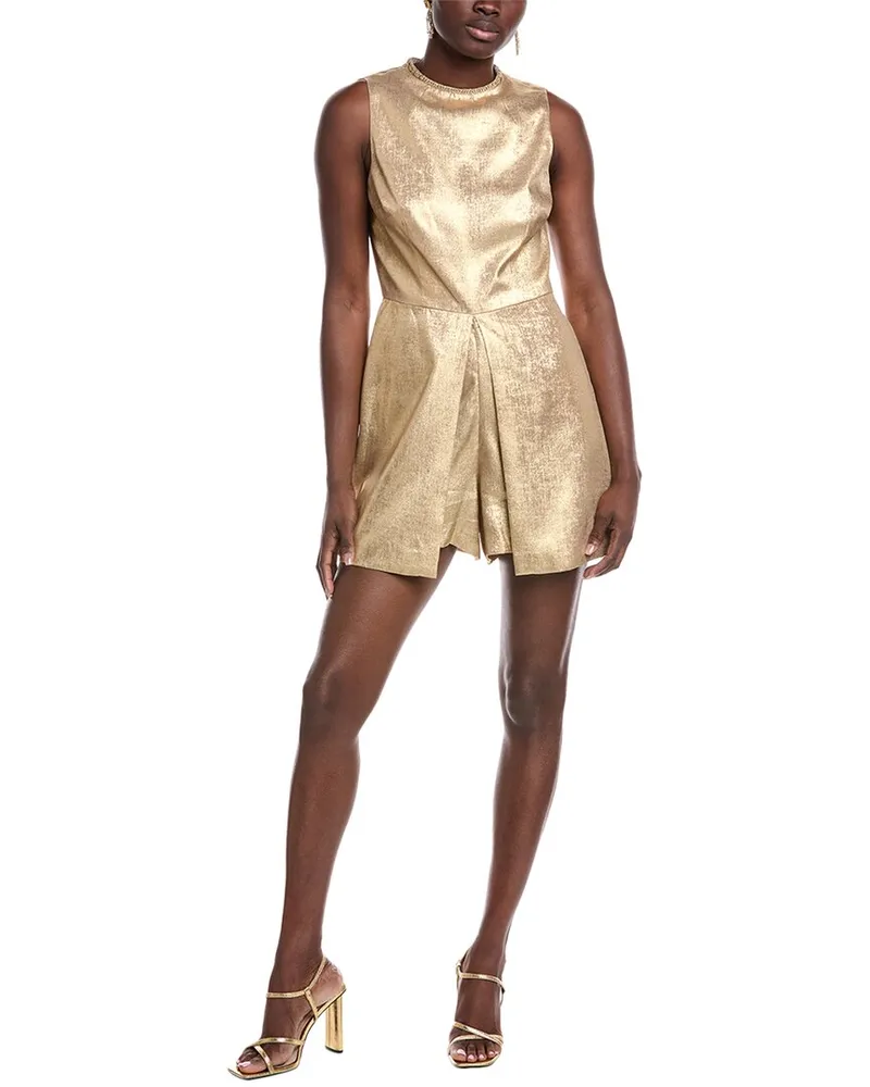 Adrianna Papell Metallic Romper Metallic