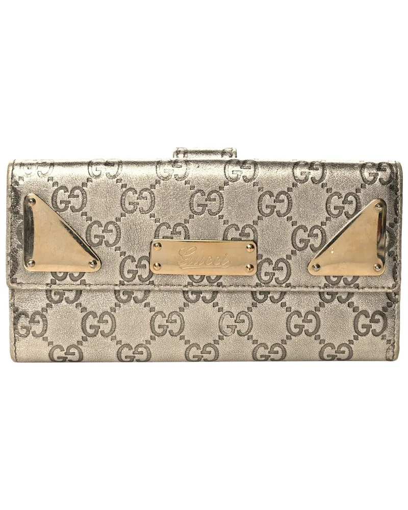 Gucci Gold Guccissima Leather Indy Continental Wallet (Authentic Pre-Loved Nocolor