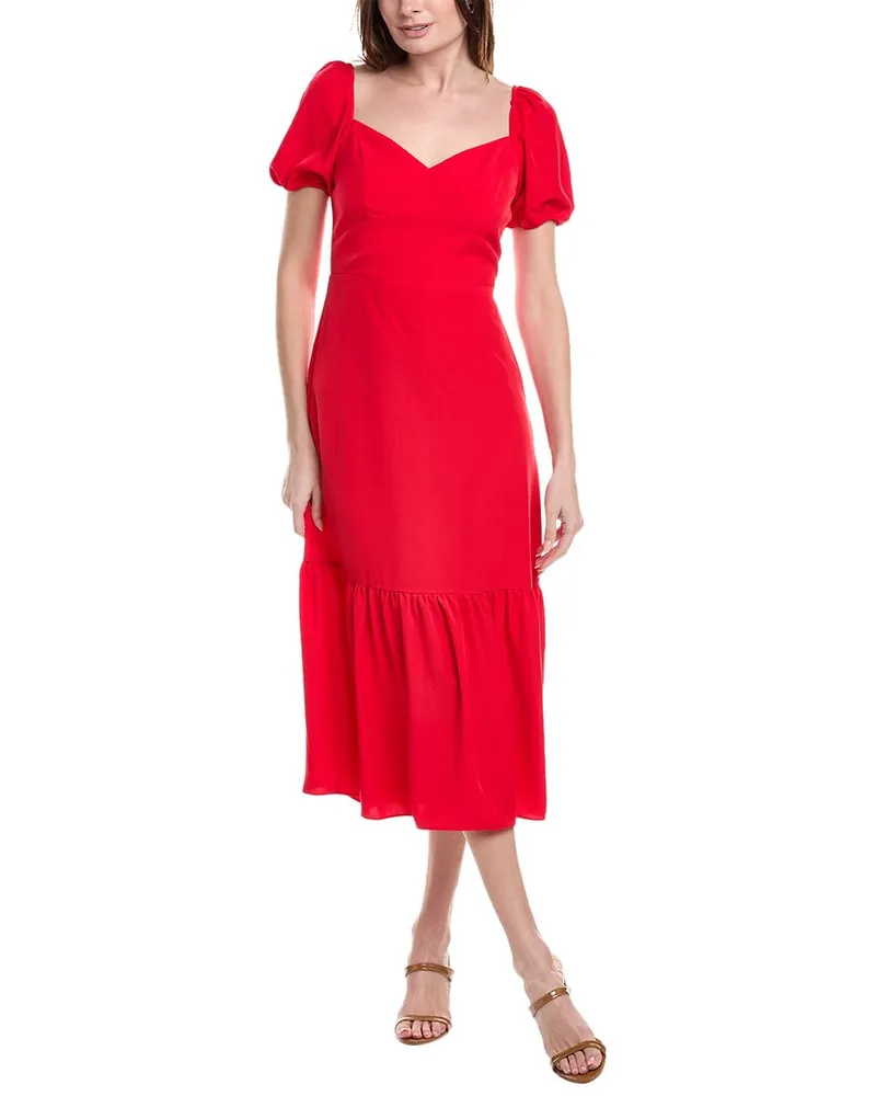 Adrianna Papell Midi Dress Red