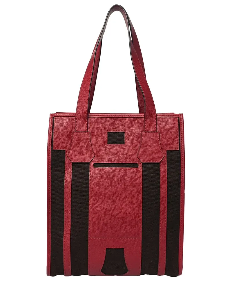 Hermès Red Epsom Leather Petit H Bell Tote Bag (Authentic Pre-Loved Nocolor