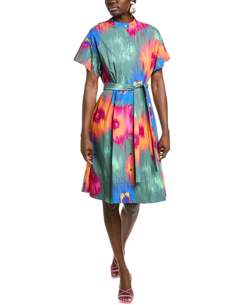 NATORI Multi Floral Midi Dress Red