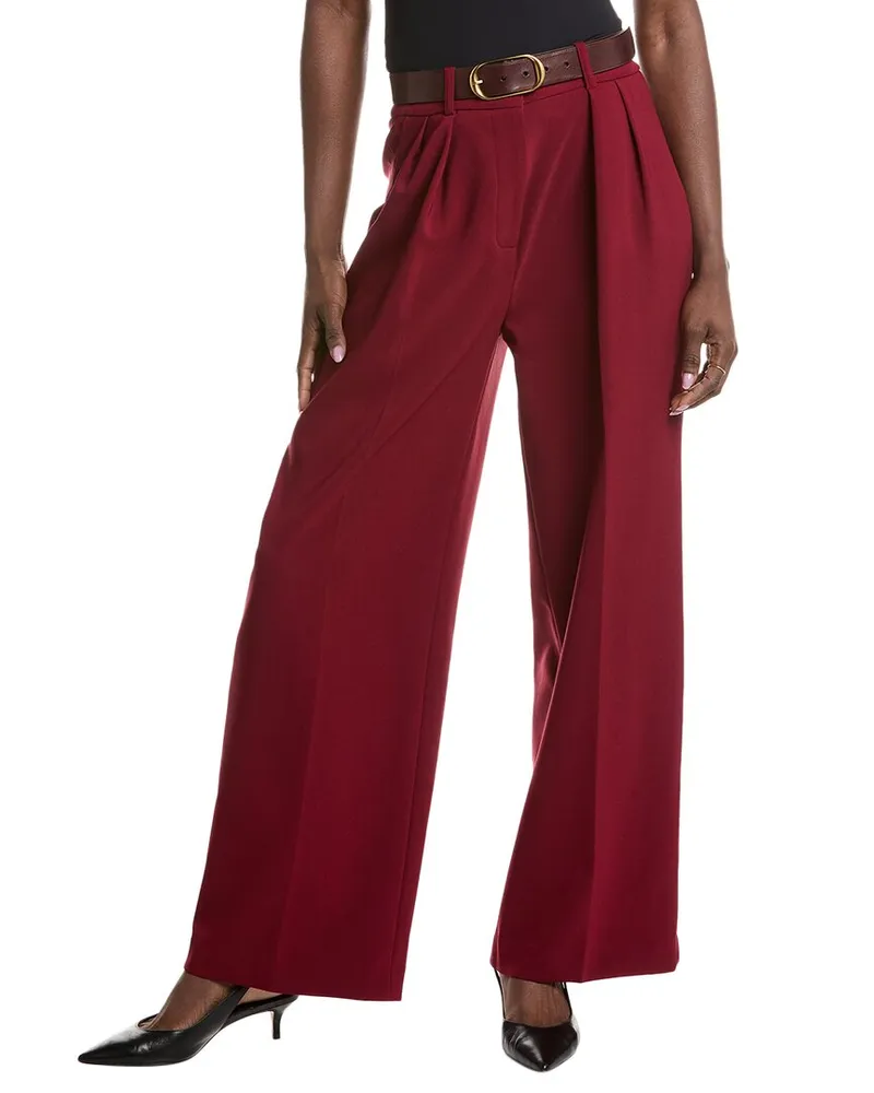 Kenneth Cole High-Rise Pleated Pant Red