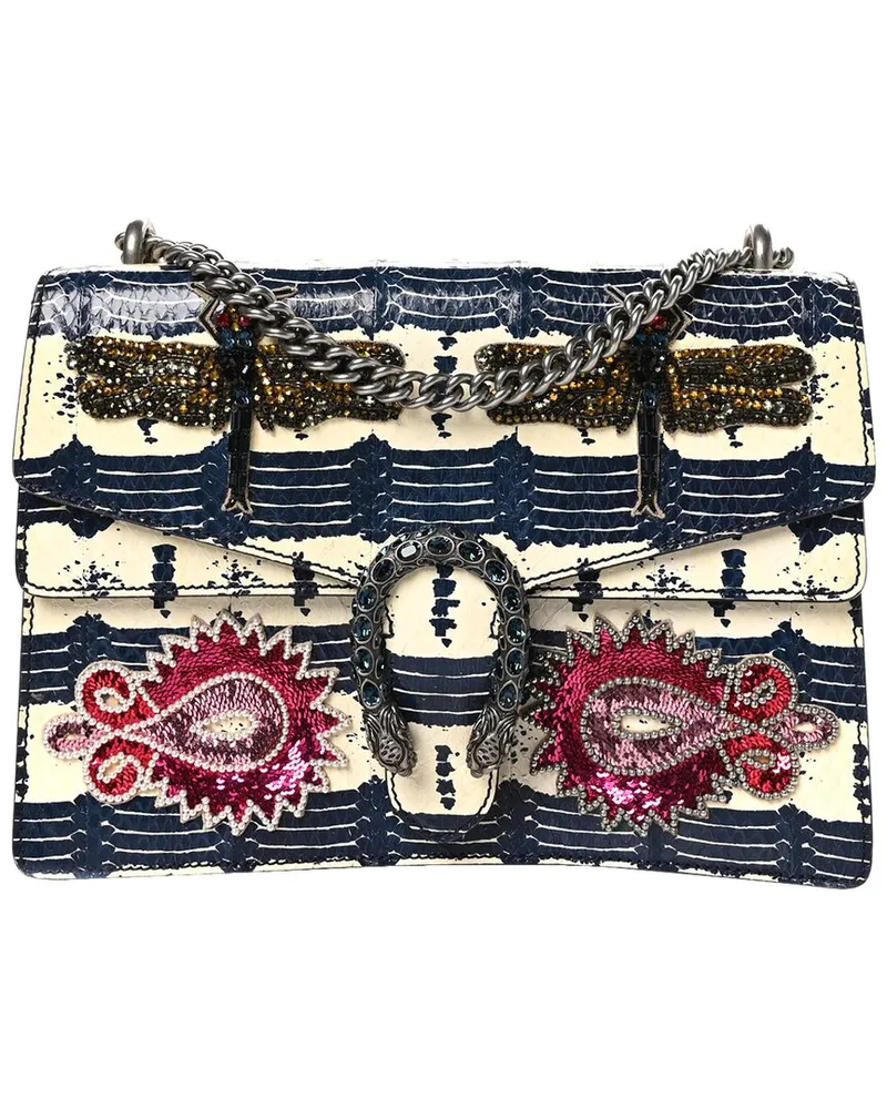 Gucci Blue Snakeskin Dragonfly Medium Dionysus Shoulder Bag (Authentic Pre-  Loved Nocolor