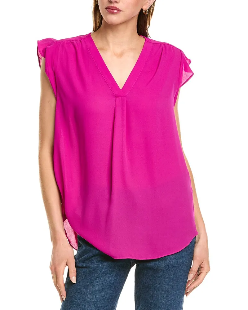 Vince Camuto Ruffle Sleeve Blouse Purple