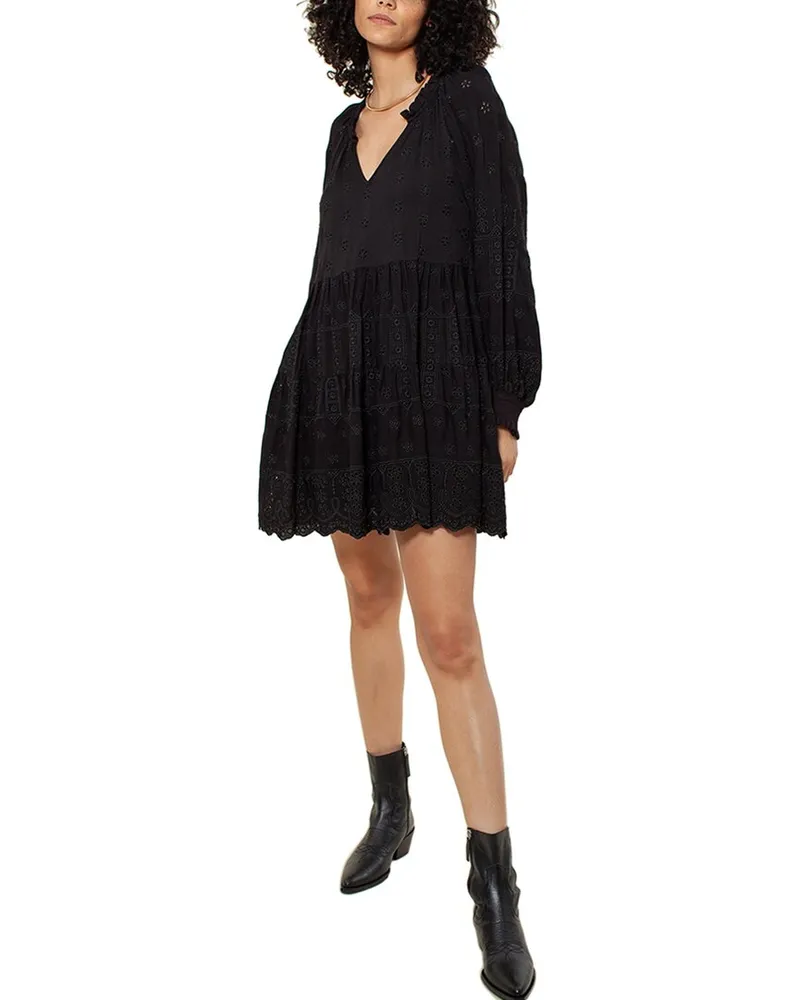 Hale Bob Solid Mini Dress Black