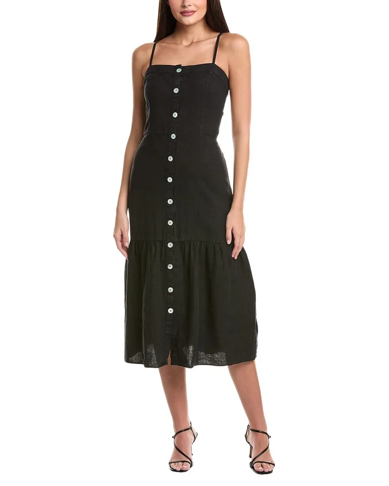 Nation Ltd Luciana Linen Midi Dress Black