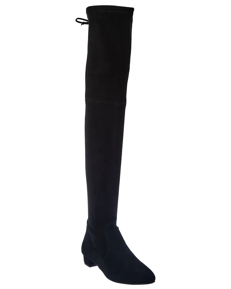 Stuart Weitzman Genna 25 Suede Over-The-Knee Boot Black