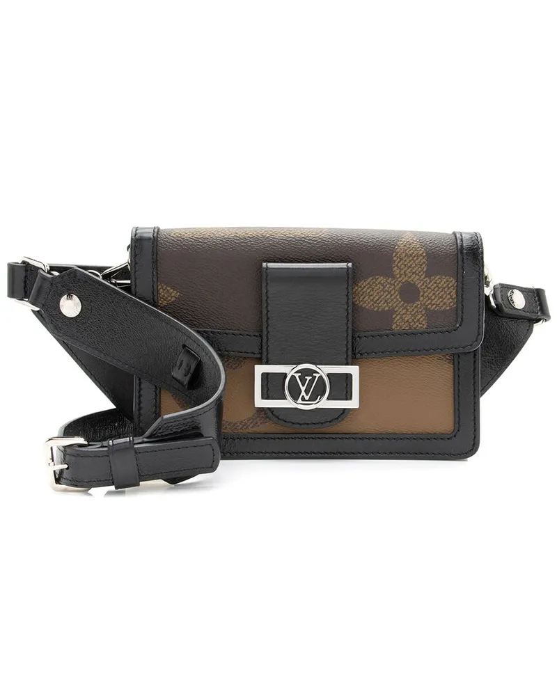 Louis Vuitton Black, Brown Coated Canvas, Glazed Leather Dauphine (Authentic Pre-Loved Nocolor