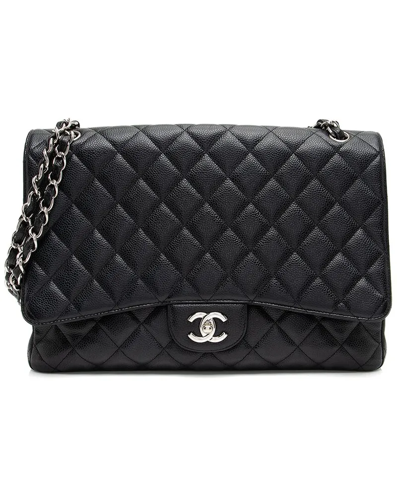 Chanel Black Caviar Leather Classic Maxi Single Flap Bag (Authentic Pre-Loved Nocolor