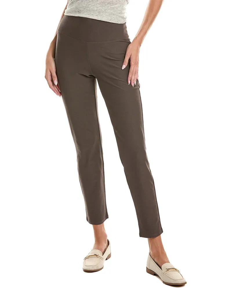 Eileen Fisher High-Waist Slim Pant Brown