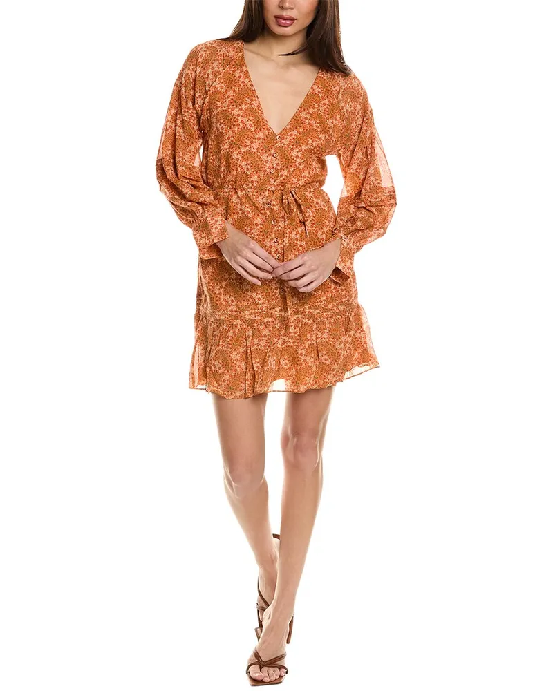 Joie Bree Silk Mini Dress Orange