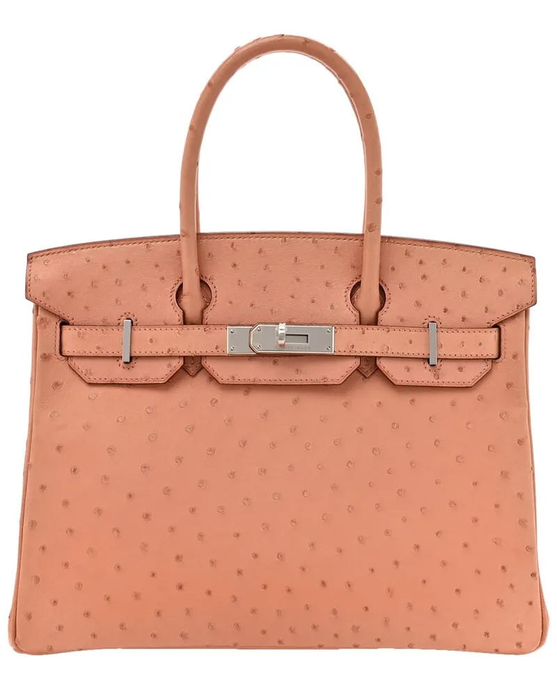 Hermès Terre Cuite Ostrich Birkin Retourne 30 (Authentic Pre-Loved Nocolor