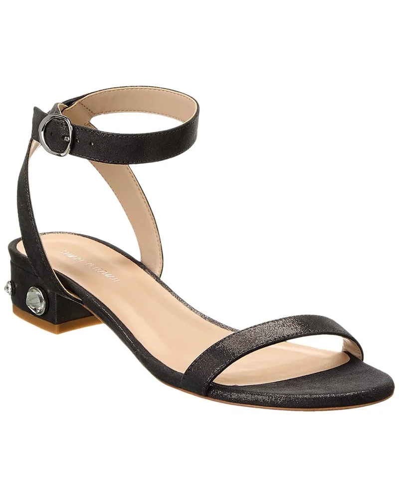 Stuart Weitzman Dancer Allshine 25 Suede Block Sandal Black