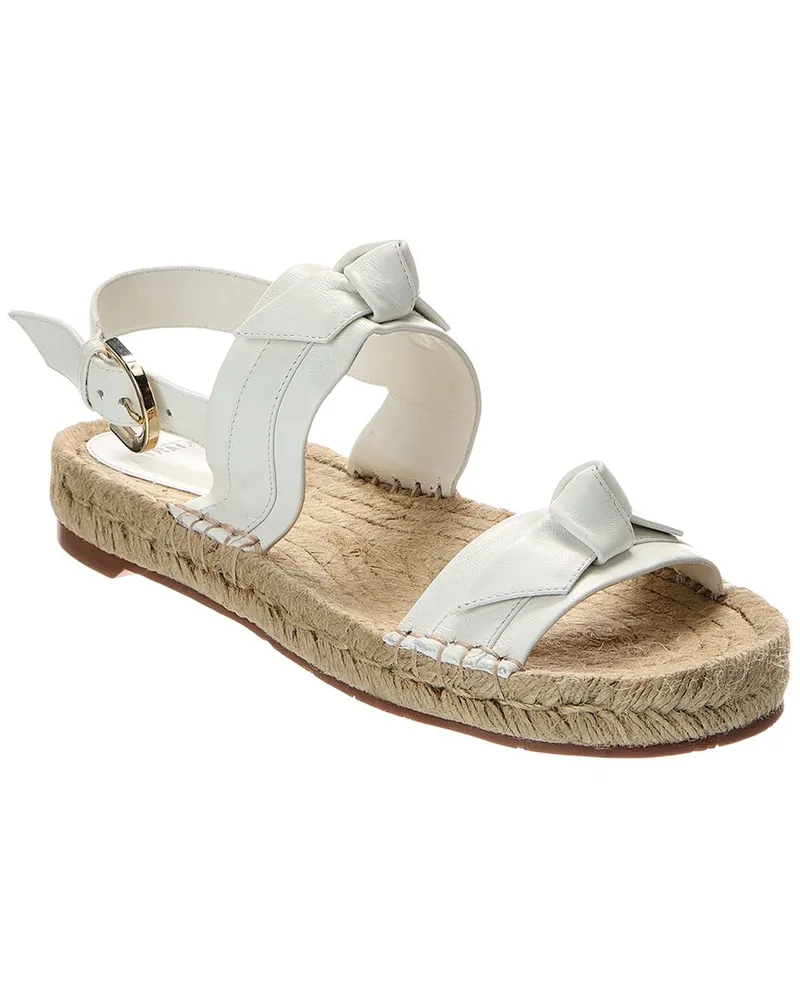 Alexandre Birman Clarita Leather Espadrille Sandal White