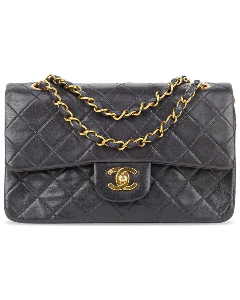 Chanel Black Lambskin Leather Classic Double Flap GHW Small (Authentic Pre-Loved Nocolor
