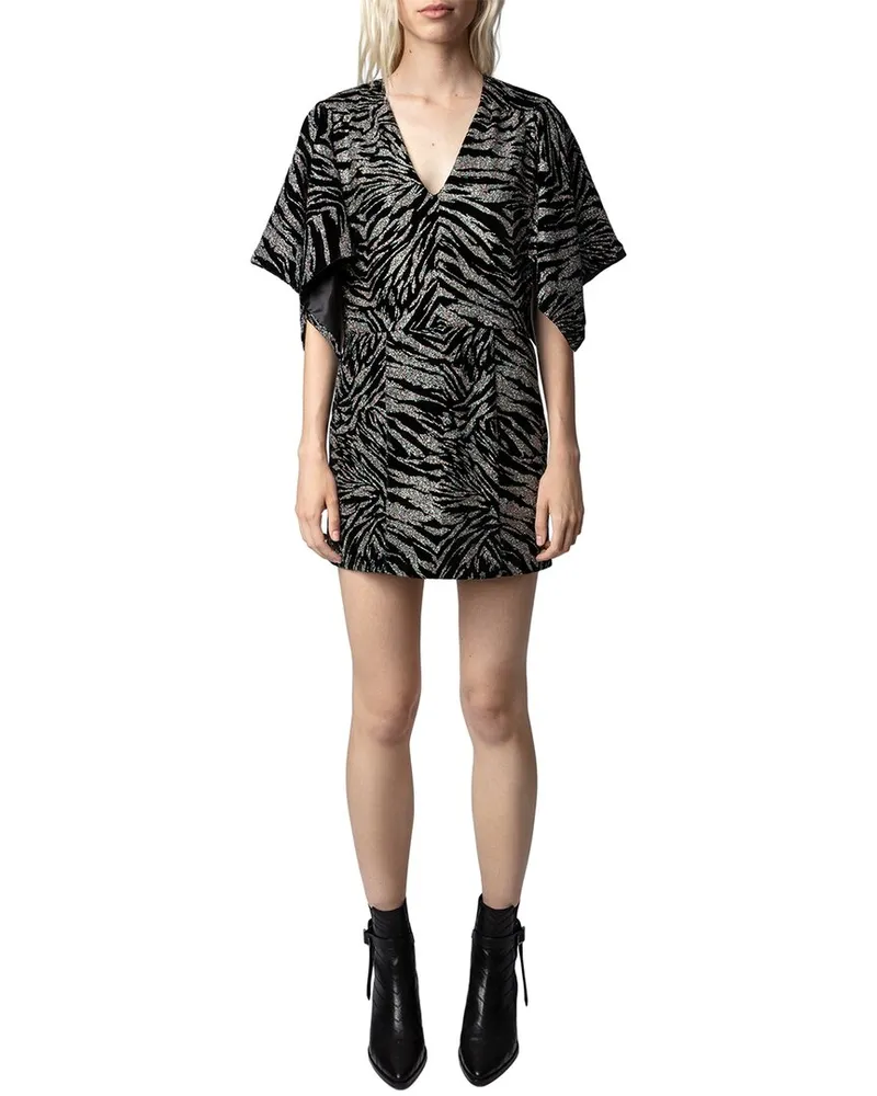 Zadig & Voltaire Rilena Velvet Sparkle Silk-Blend Mini Dress Nocolor