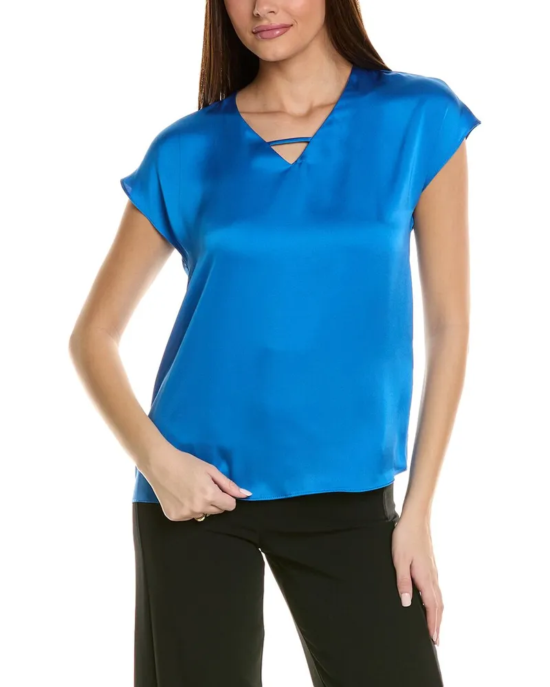 Joseph Ribkoff Satin Top Blue