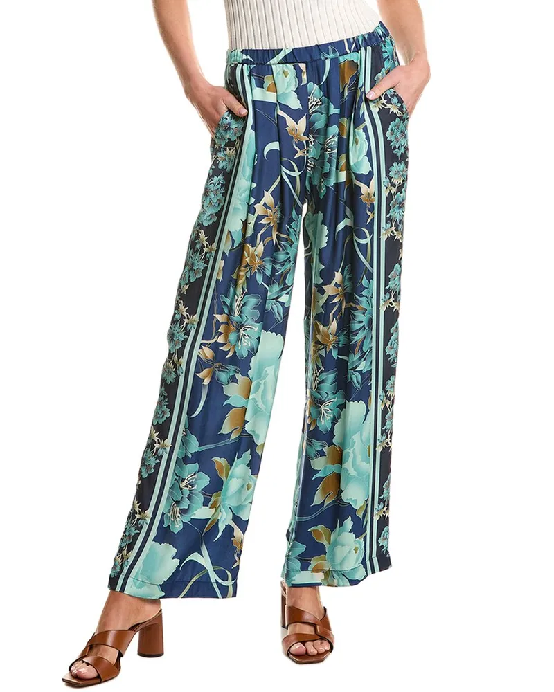 Johnny Was Terri Pleated Pant Blue