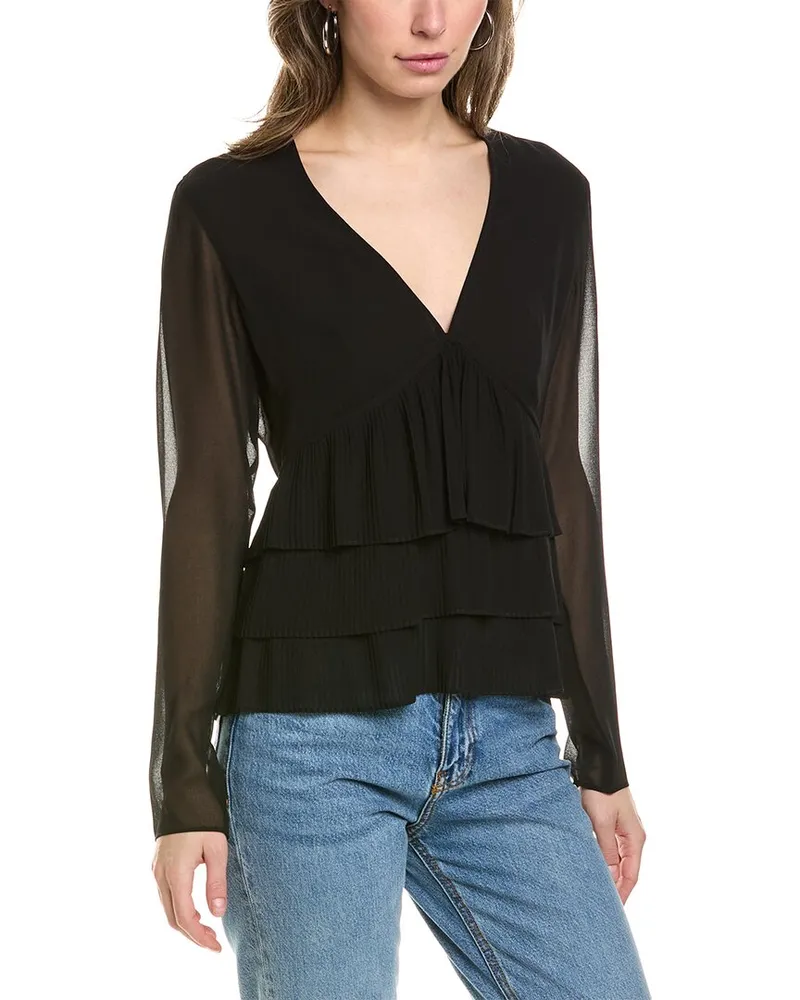 The Kooples Pleated Top Black