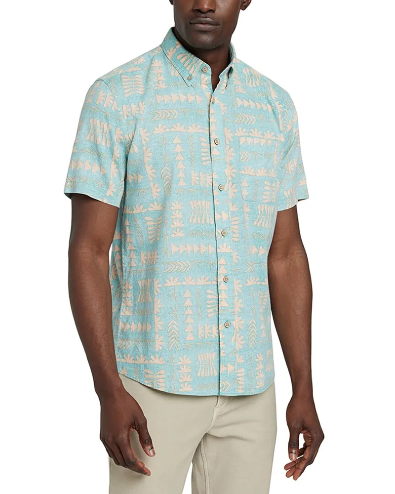 Faherty Ak Breeze Linen-Blend Shirt Blue