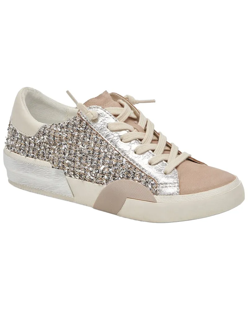 Dolce Vita Zina Leather & Twill Sneaker Silver
