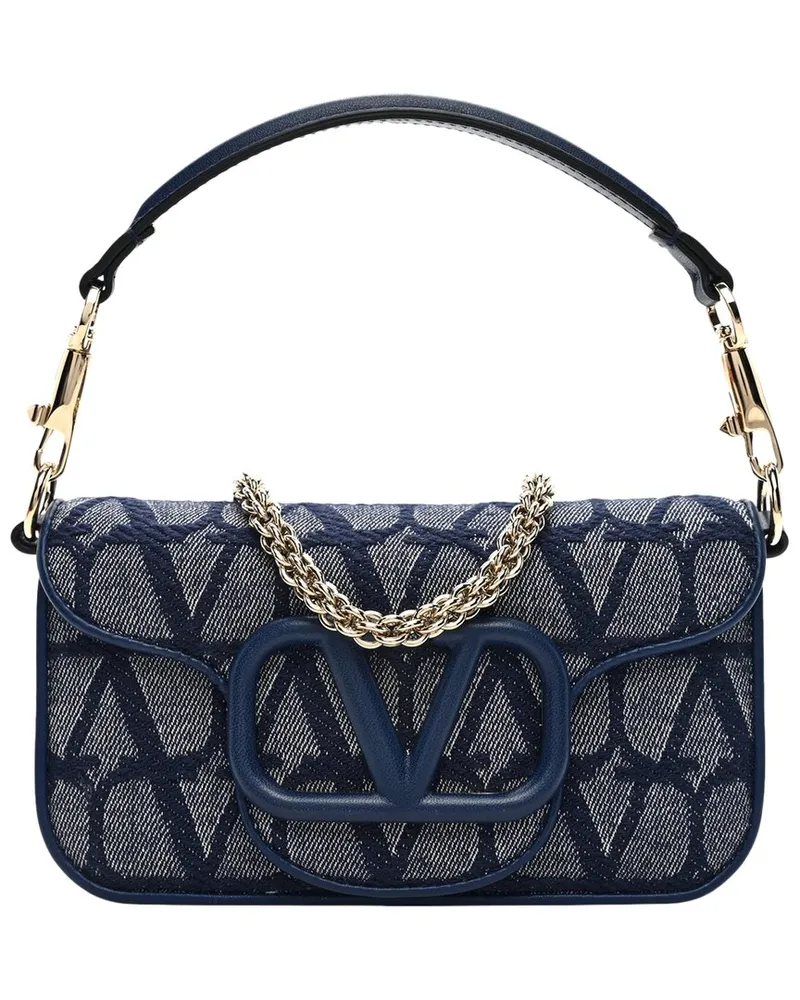 Valentino Garavani Blue Denim Iconographe VLogo Small Loco Shoulder Bag (Authentic Pre-  Loved Nocolor