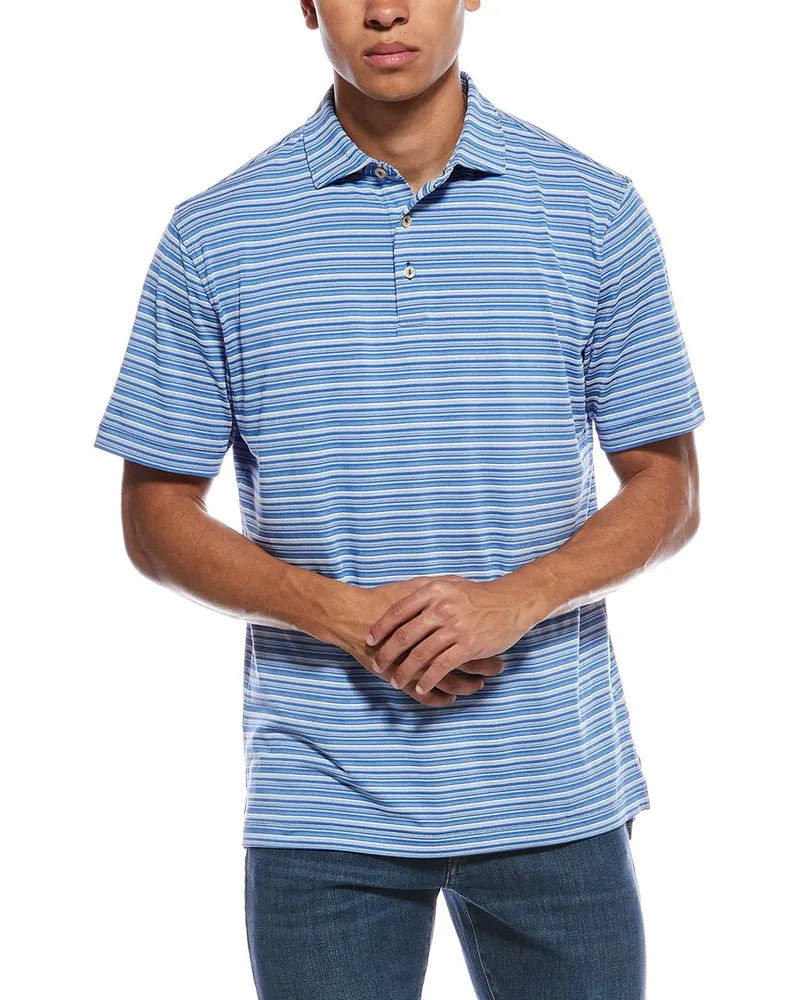 Peter Millar Atrium Performance Jersey Polo Shirt Blue