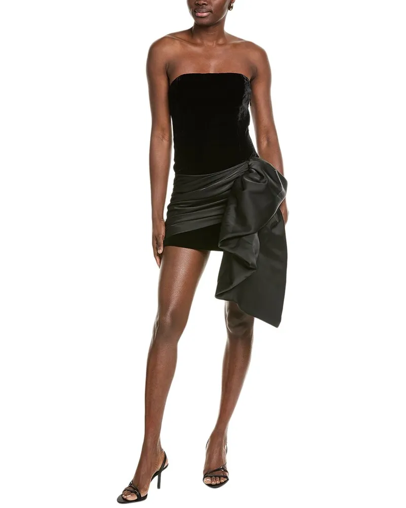 Ronny Kobo Seb Velvet Mini Dress Black