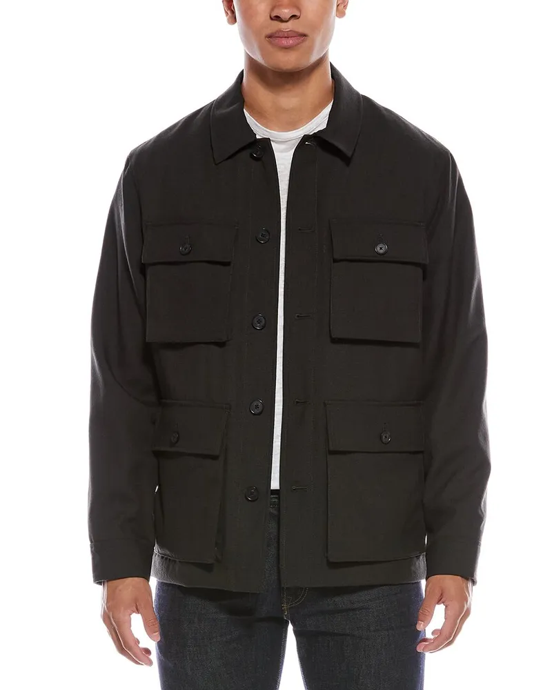 Vince Tropical Wool Field Jacket Black