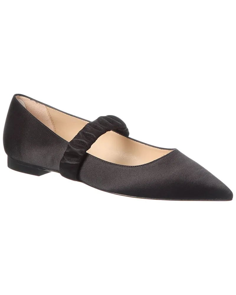 Stuart Weitzman Maxine Satin Ballet Flat Black