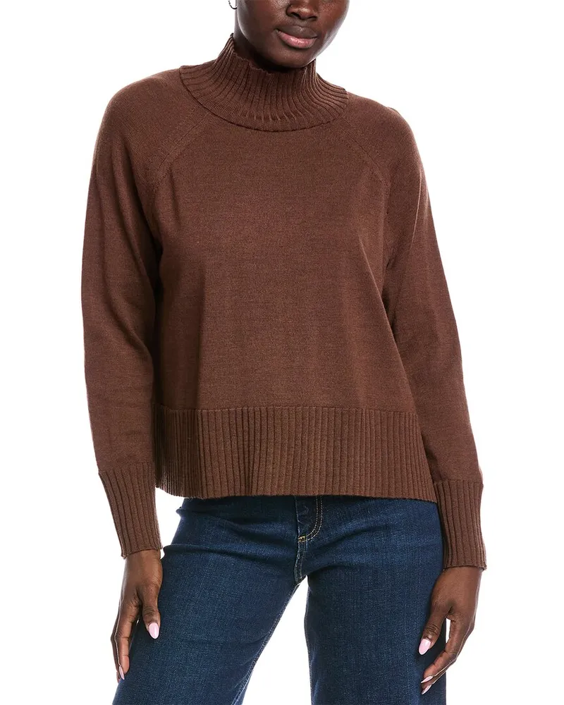 Eileen Fisher Turtleneck Wool Sweater Nocolor