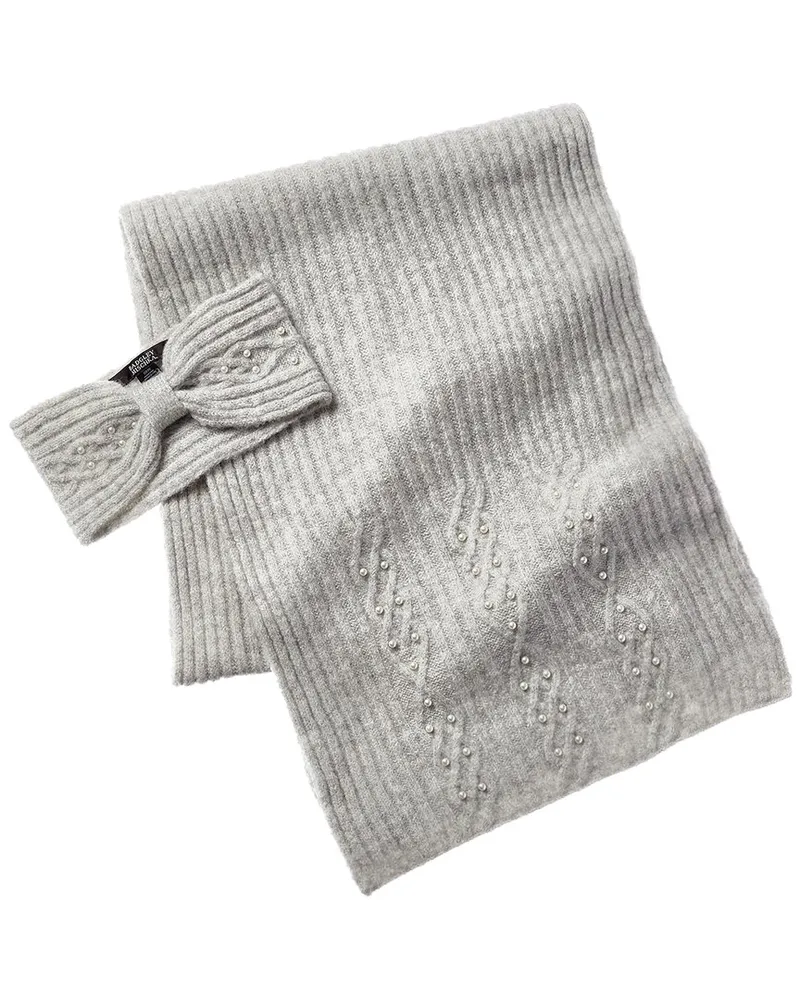 Badgley Mischka Cable-Knit Headband & Scarf Set Nocolor