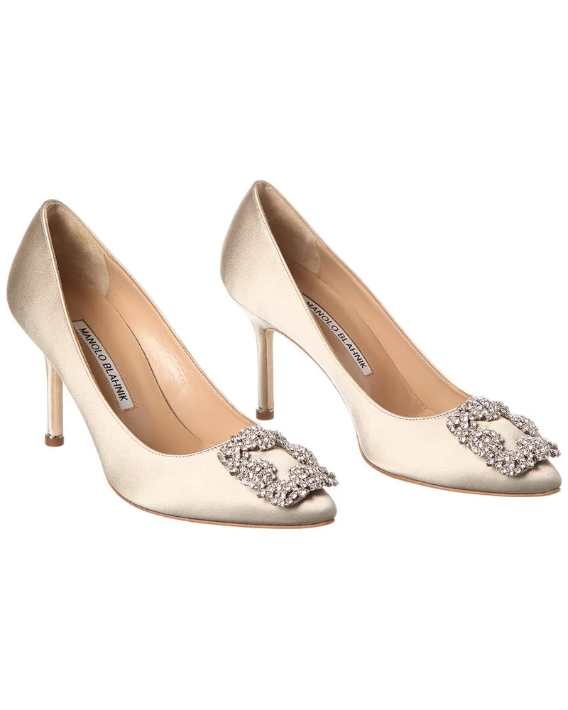 Manolo Blahnik Hangisi 90 Satin Pump (Authentic Pre-Loved Nocolor