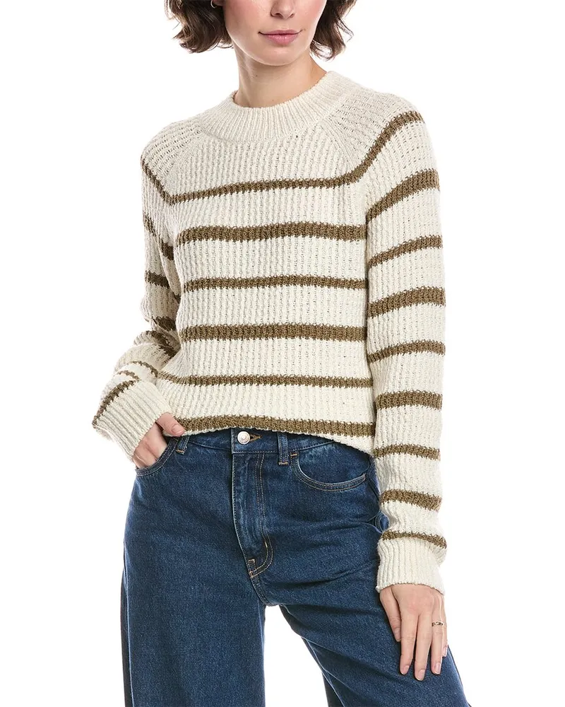 Vince Stripe Sweater Tan
