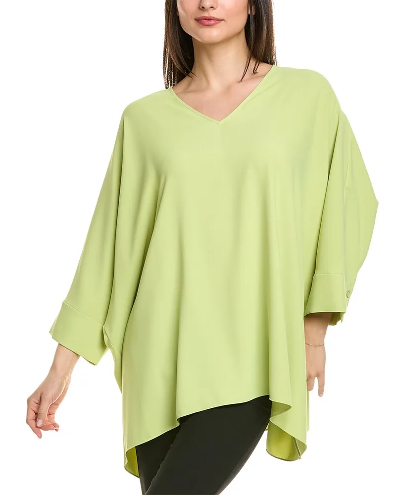 ST. JOHN Solid Soft Georgette Top Green