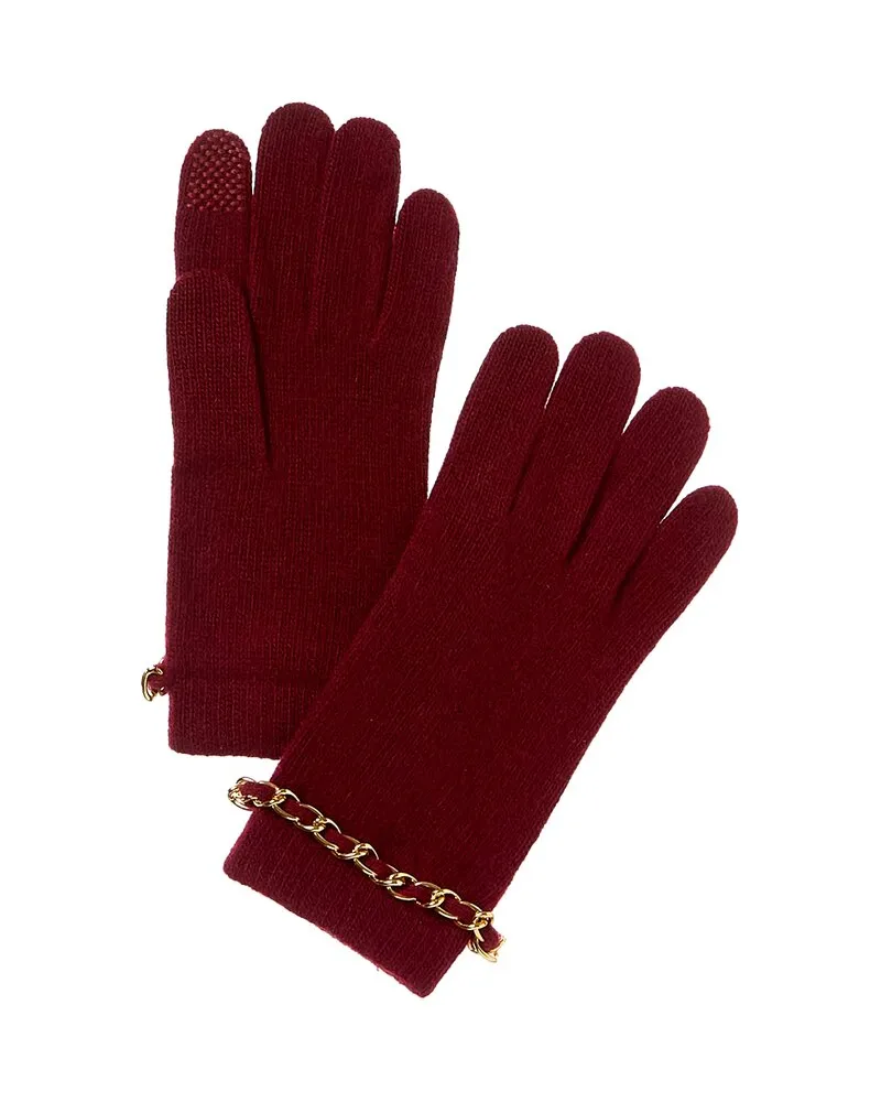 portolano  Chain Cashmere Tech Gloves Red