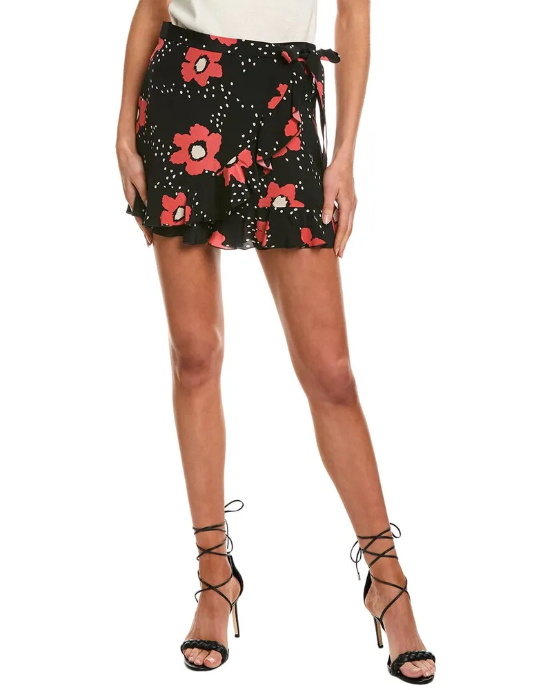 RED Valentino Ruffle Silk Short Black