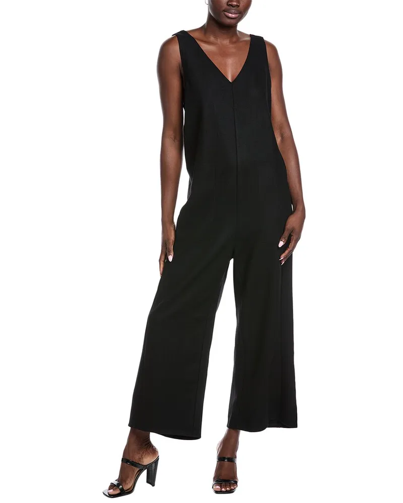 Eileen Fisher Jersey Wool Jumpsuit Black