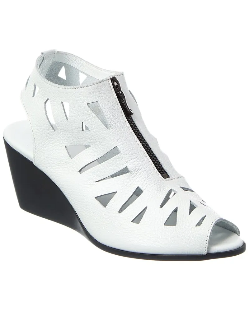 Arche Eggaya Leather Wedge Sandal White
