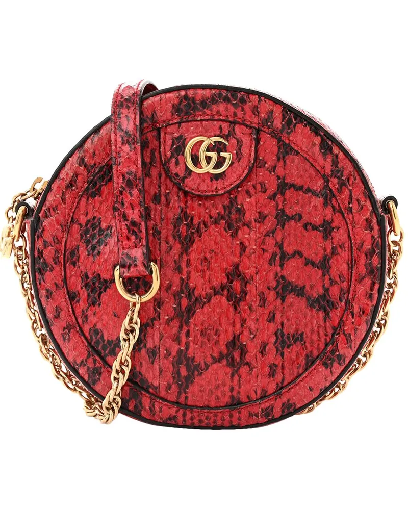 Gucci Red Snakeskin GG Ophidia Round Crossbody Bag (Authentic Pre-Loved Nocolor
