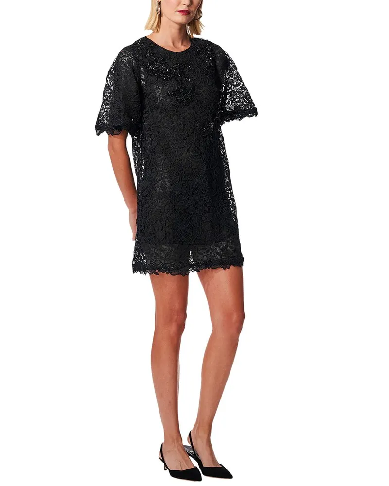 Carolina Herrera New York Flutter Sleeve Shift Dress Nocolor